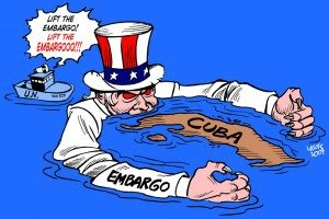 Cuban embargo editorial cartoon